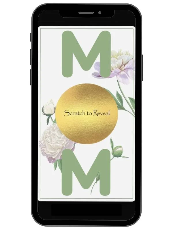 Collection of digital scratch cards for Mum including floral Mother's Day and appreciation reveal designs by NylaLand