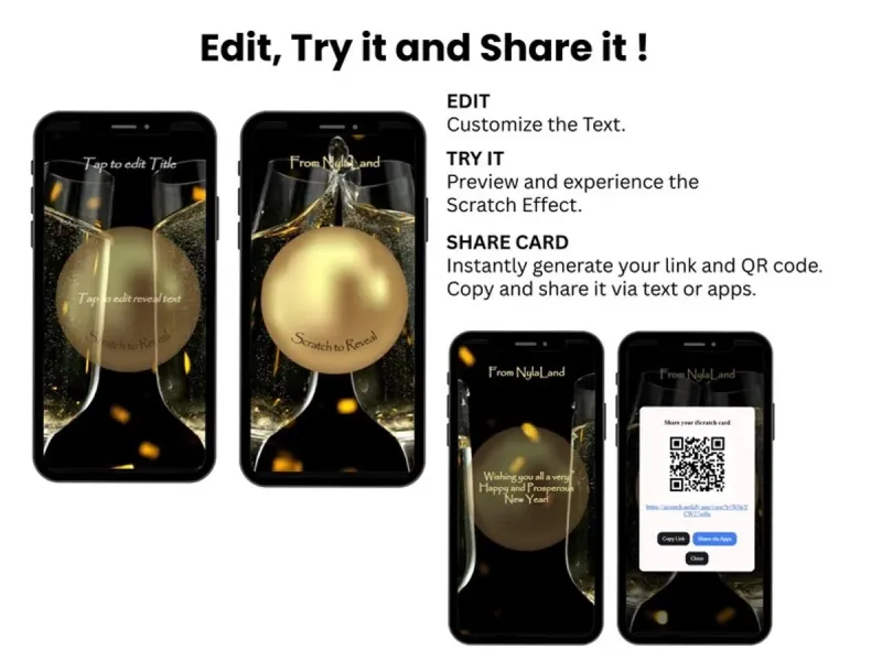 Champagne Celebration Digital Scratch Card Surprise, Romantic Toast Reveal