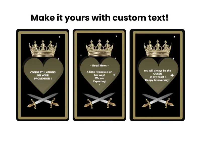 Queen Heart Scratch Card Digital, Congrats Queen Reveal, Royal Praise Card — view 2