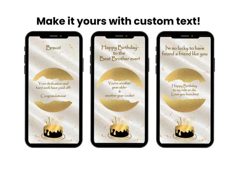 Elegant Gold Birthday Scratch Card, Fabulous Birthday Reveal — view 2