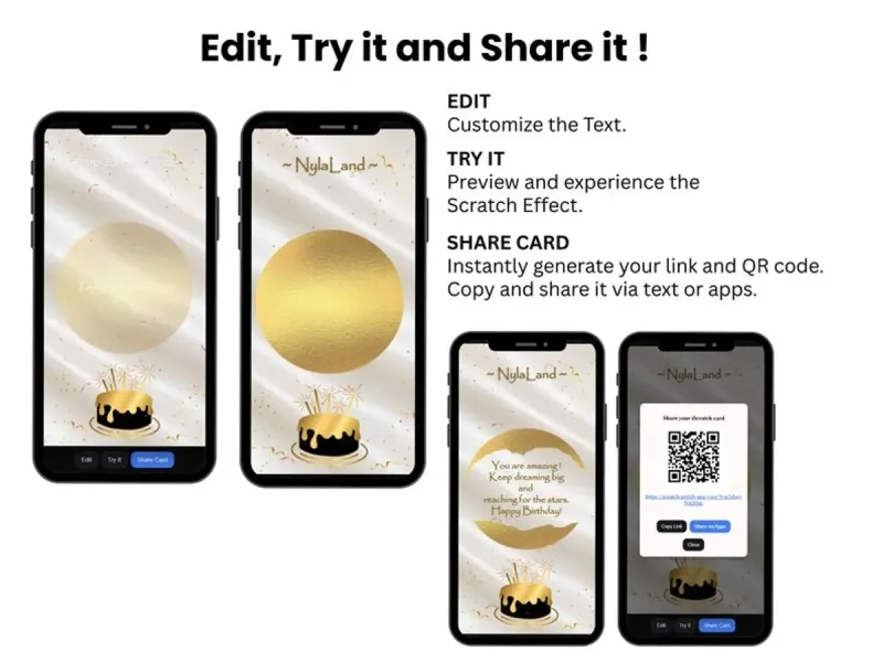 Elegant Gold Birthday Scratch Card, Fabulous Birthday Reveal