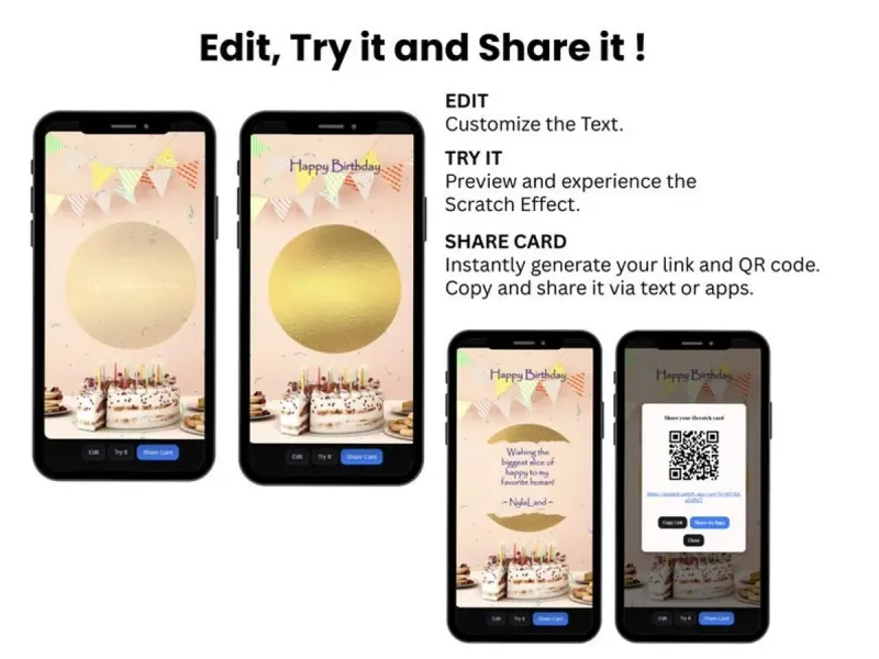 Special Wish Birthday Scratch Card, Cake Celebration Reveal