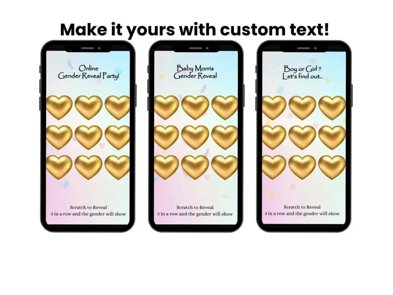 Boy - Personalized Gender Reveal Game, Custom Title Scratch Card — view 2