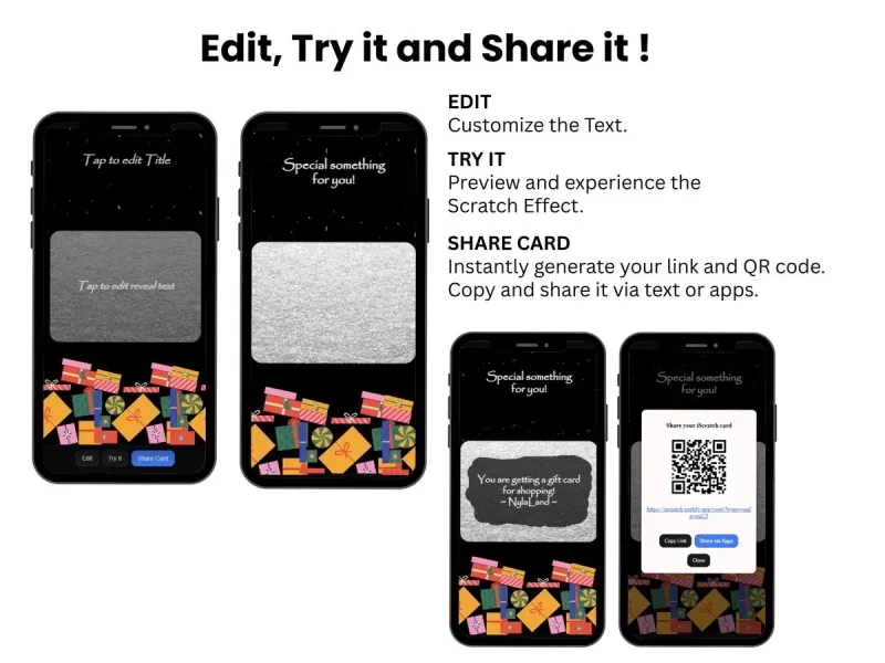 Gift Surprise Scratch Digital, Present Reveal, Fun Announcement Card