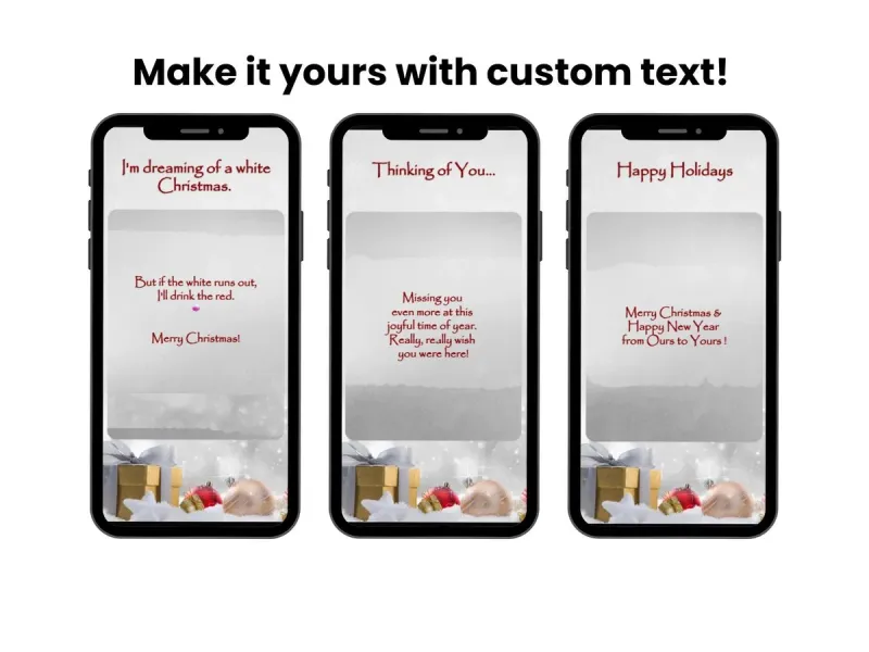 Rustic Holiday Scratch Card Digital, Cozy Winter Message, Elegant Festive Card — view 2