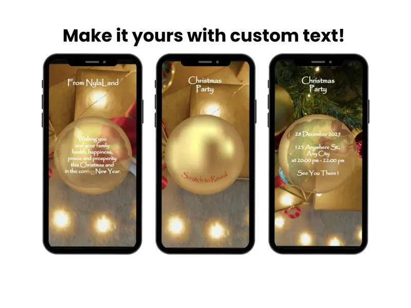 Christmas Scratch Card Digital, Holiday Tree Reveal, Merry Christmas Surprise — view 2