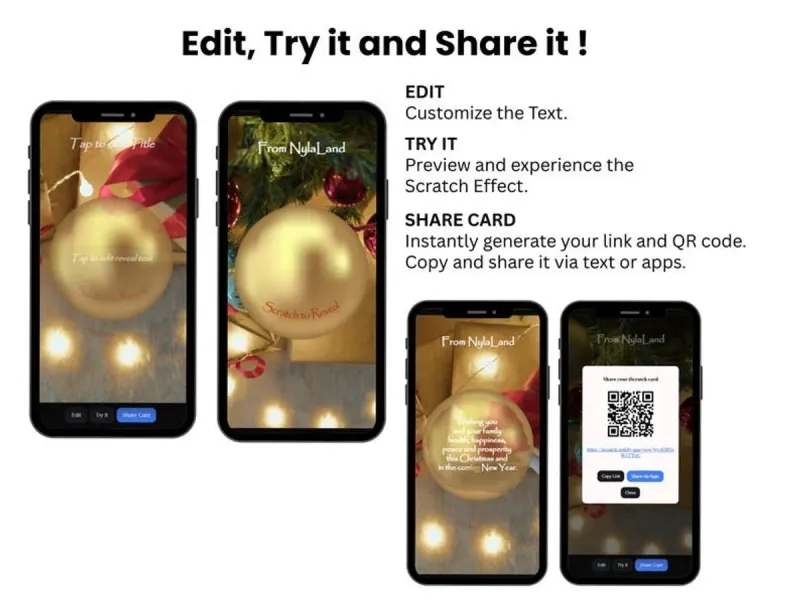 Christmas Scratch Card Digital, Holiday Tree Reveal, Merry Christmas Surprise