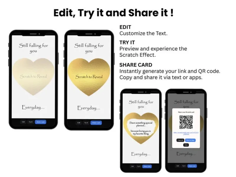 Still Falling for You Digital Scratch Card, Long Term Love, Custom Love Message Ecard