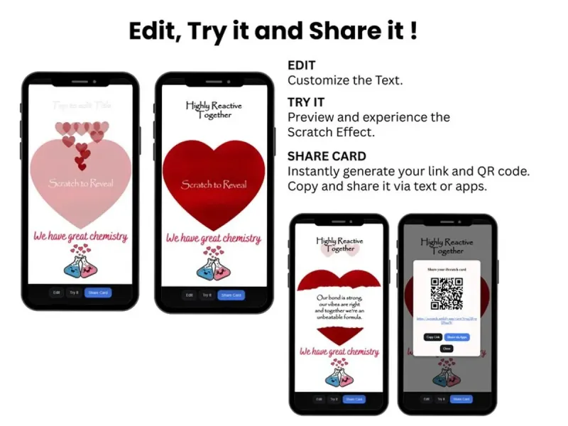 Fun Love Scratch Card, We Have Great Chemistry Reveal