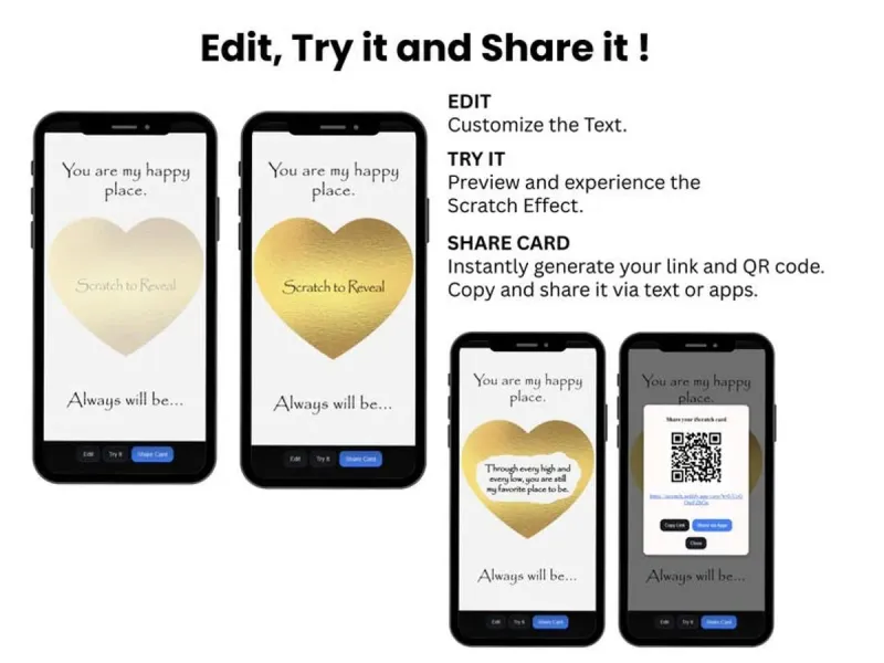 You Are My Happy Place Digital Scratch Card, Warm Love Reveal, Personalized Message