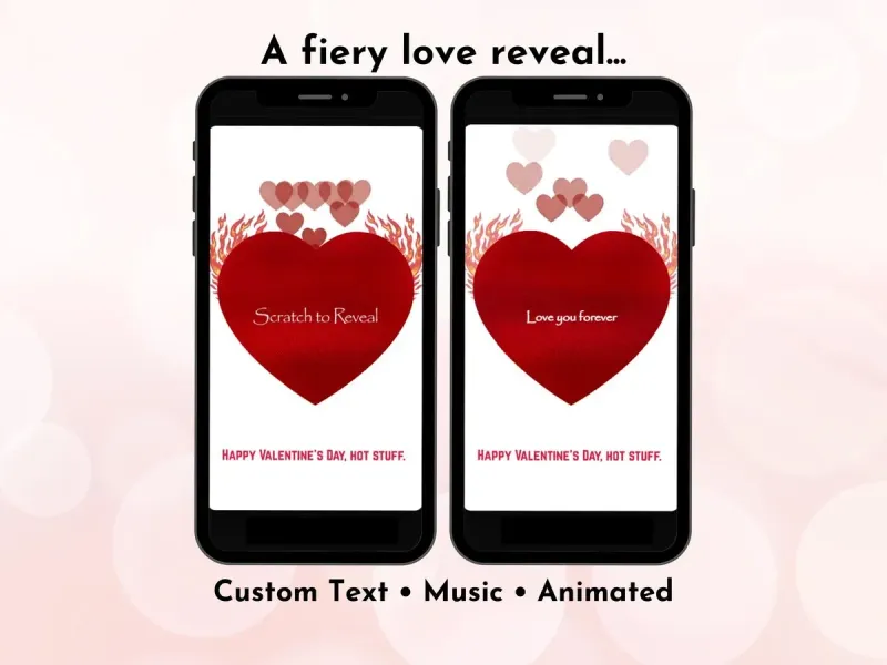 Flirty Valentine digital scratch card with playful cheeky design and gold foil scratch reveal by NylaLand