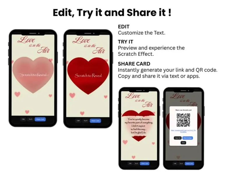 Love Is In The Air Scratch Card, Teen Valentine Reveal, Crush Message Digital Reveal