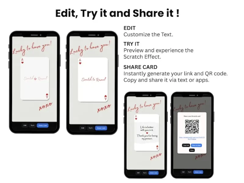 Lucky to Have You Scratch Card, Sweet Love Appreciation, Digital Romantic Message, Interactive Virtual Scratch Off