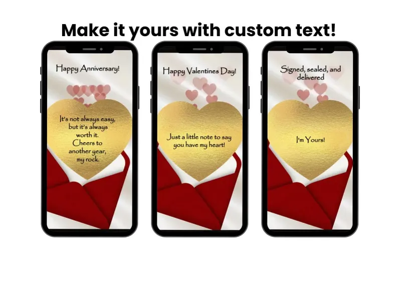 Romantic Love Letter Scratch Card, Heart Reveal Gift Card — view 2