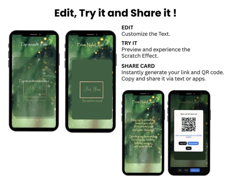 Thinking of You Scratch Card Digital, Heartfelt Message Reveal