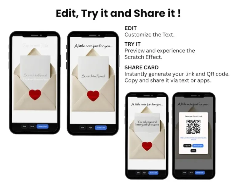 Hidden Love Note Scratch Card, Digital Love Message Reveal, Private Virtual Scratch Off Card, Interactive Romantic Note
