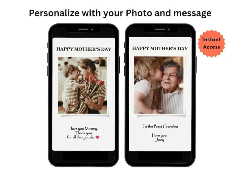 Personalised Mother's Day Photo Reveal Digital Scratch Card, For Mom, Unique Photo Scratch Card — view 2