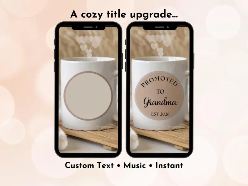 Promoted to Grandma digital scratch card for pregnancy announcement, tell Mum she's going to be a grandma in a heartfelt reveal