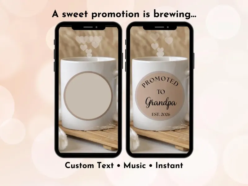 Promoted to Grandpa digital scratch card for pregnancy announcement, tell Dad he's going to be a grandpa in a heartfelt reveal