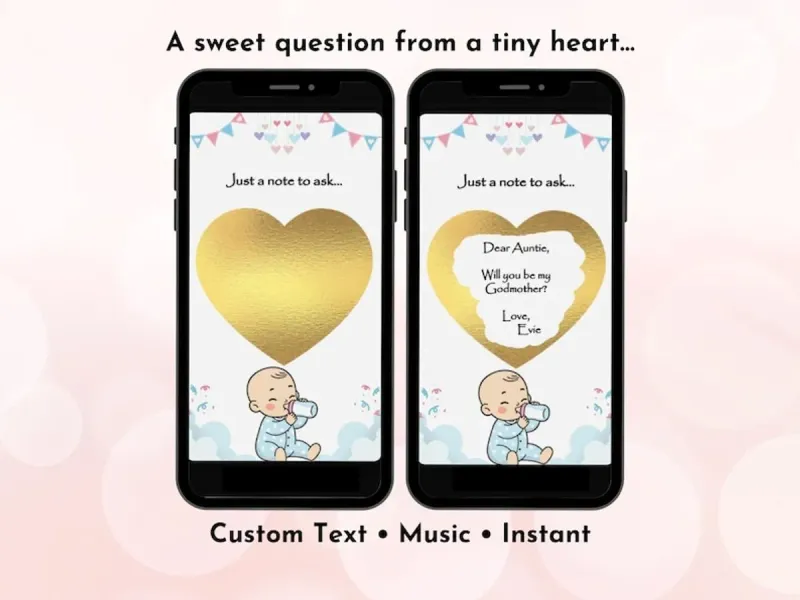 Godparent Proposal Digital Scratch Card, Will You Be My Godmother or Godfather, Proposal Scratch Off Card