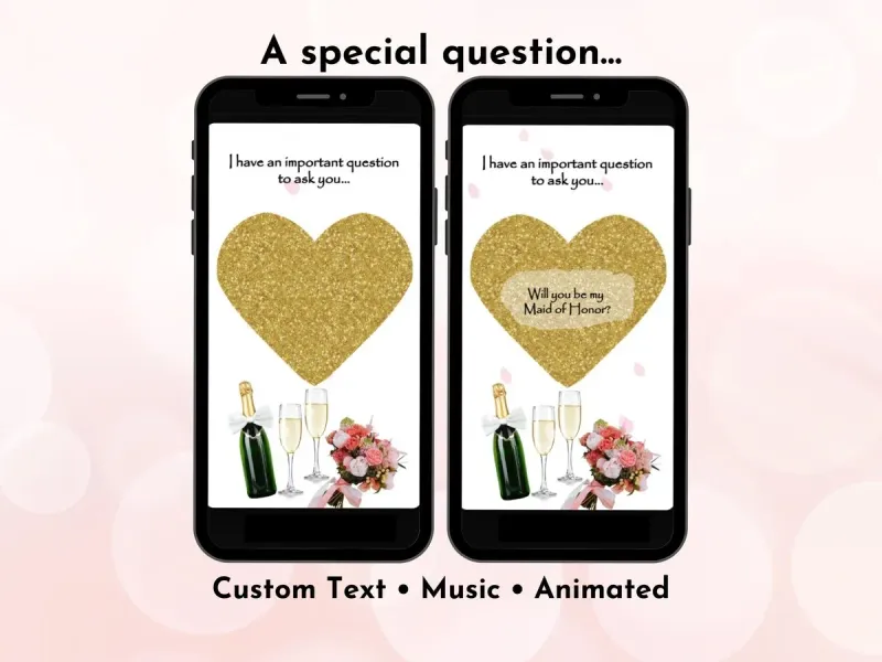 Important Question Scratch Card Digital, Special Role Proposal Reveal, Custom Message Card