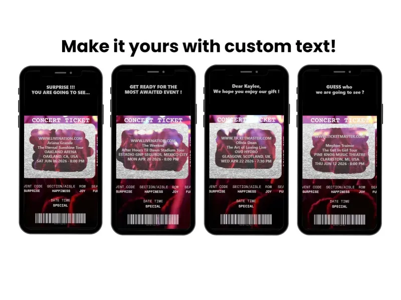 Concert Ticket Reveal Scratch Card Digital, Concert Surprise Gift, Show Ticket Reveal — view 2