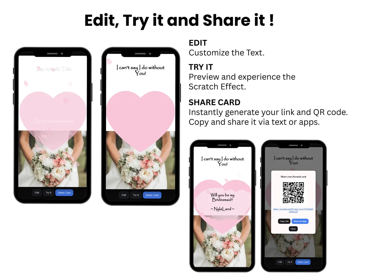 Bridesmaid Proposal Scratch Card Digital, Maid of Honor Reveal