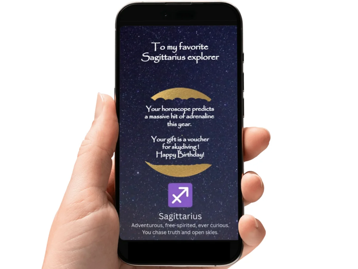 Sagittarius Zodiac Digital Scratch Card, Star Sign Surprise Reveal