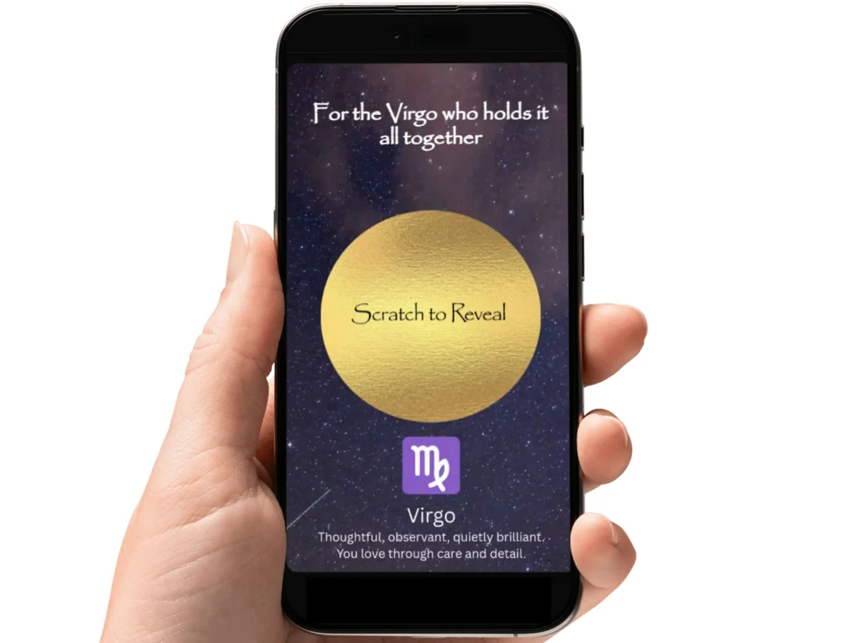 Virgo Zodiac Digital Scratch Card, Star Sign Reveal